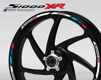 Motorcycle wheel stickers decals set s1000 XR rim tape stripes race motorbike for BMW s1000XR street motorrad Laminated! Motorsport