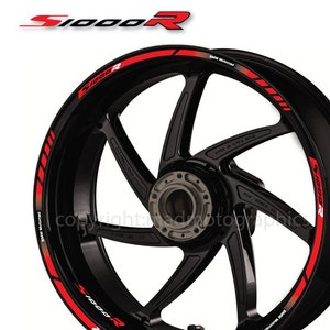 Motorcycle wheel stickers decals set rim tape stripes race motorbike for BMW s1000R street motorrad Laminated! Red