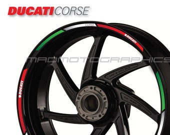 SET OF RIM WHEEL STICKERS DECALS SPORT LINE DUCATI DIAVEL WHITE SILVER SET OF RIM WHEEL STICKERS DECALS SPORT LINE DUCATI DIAVEL WHITE SILVER