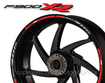 Motorcycle wheel stickers decals set rim tape stripes race motorbike for BMW F900XR street motorrad f900 xr Laminated! Red Gray