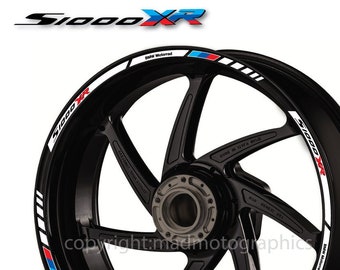 Motorcycle wheel stickers decals set s1000 XR rim tape stripes race motorbike for BMW s1000XR street motorrad Laminated! Motorsport