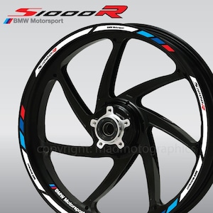 Motorcycle wheel stickers decals set rim tape stripes race motorbike for BMW s1000R street motorrad Laminated! Motorsport