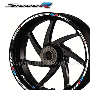 Naklejki na koła motocyklowe, zestaw taśm na obręcze, paski, motocykl wyścigowy do BMW s1000R street motorrad Laminowane! Motorsport