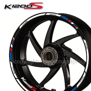 Motorcycle wheel stickers decals set rim tape stripes race motorbike for BMW K1200S motorrad Laminated! 3 colors
