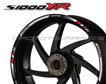 Motorrad Felgenaufkleber Aufkleber Set s1000 xr Felgenband Streifen Rennmotorrad für BMW S1000XR Straße Motorrad Laminiert! Grau Rot