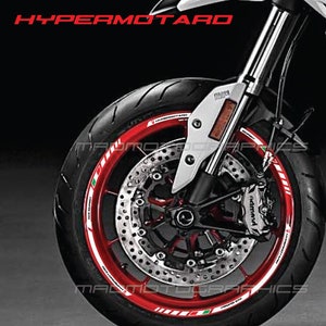 Adesivos para rodas de motocicleta, decalques, fita de aro, listras, moto para ducati hypermotard 796 821 950 sp 939 1100, laminado branco