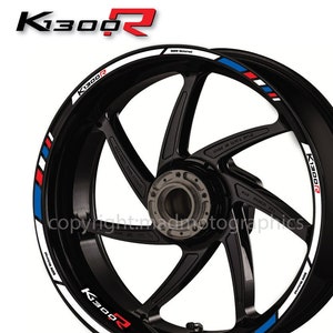 Motorcycle wheel stickers decals set rim tape k1300 R stripes race motorbike for BMW K1300R motorrad Laminated! Motorsport