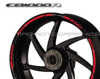 Pegatinas para rueda de motocicleta, calcomanías gráficas, cinta de llanta a rayas para motocicleta Honda CB1000R CB 1000R, laminado rojo y blanco