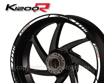 Set di decalcomanie per adesivi per ruote moto k1200 R strisce di nastro per cerchioni moto da corsa per BMW K1200R motorrad laminato bianco