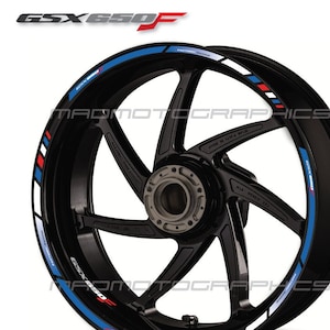 Motorfiets wiel stickers graphics decals velglint strepen motor voor SUZUKI GSX650F gsx 650F Blauw gsx-r gelamineerd