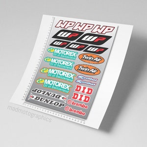 WP Motorex Dunlop motorfiets kuip shock stickers bike enduro MX graphics decals voor KTM Husqvarna Husaberg Gelamineerd