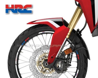 Motorcycle wheel stickers graphics decals rim tape stripes motorbike for HRC Honda CRF1000L Africa Twin CRF 250 450R Motocross Laminated