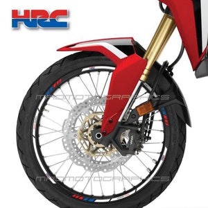 オートバイホイールステッカー グラフィックデカール リムテープ ストライプ バイク HRC ホンダ CRF1000L アフリカツイン CRF 250 450R モトクロス ラミネート加工
