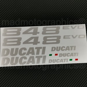 Ensemble complet d'autocollants de carénage de moto pour DUCATI 848 EVO Superbike taille OEM