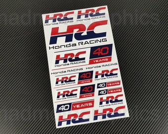 Autocollants de casque de carénage de moto autocollants graphiques de vélo pour Honda Racing HRC 40 ans laminés