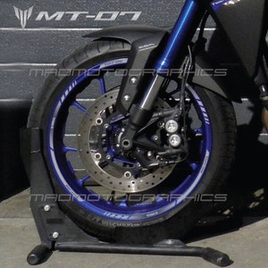 Naklejki na koła motocyklowe MT07, grafika, taśma na obręcz, paski motocyklowe do Yamaha MT-07 MT 07 Szary Laminowany