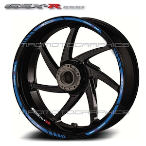 Motorcycle wheel stickers graphics decals rim tape stripes motorbike for SUZUKI GSX-R1000 gsxr 1000 Blue gsx-r Laminated