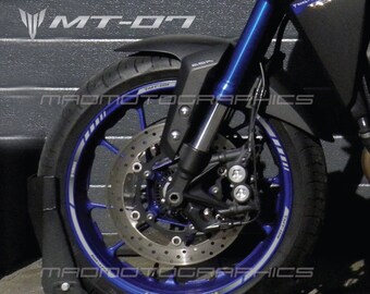 MT07 Adesivi per ruote moto decalcomanie grafiche nastro per cerchi strisce moto per Yamaha MT-07 MT 07 laminato grigio
