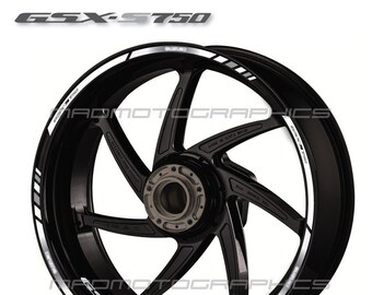 GSX-R750 Rim Decals – 12 Wheel Strips – Laminated Vinyl – Red – Fits Suzuki GSXR 750 - View #2