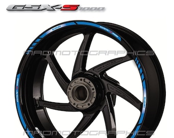Motorcycle wheel stickers graphics decals rim tape stripes motorbike for SUZUKI GSX-S1000 gsxs 1000 Blue gsx-s Laminated