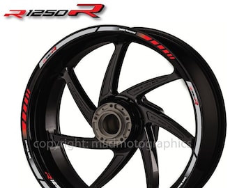 Set di decalcomanie per adesivi per ruote moto r1250 R strisce di nastro per cerchioni moto da corsa per BMW R1250R motorrad laminato grigio rosso