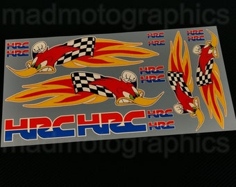 Reflective Motorcycle stickers set graphics fairing panniers helmet decals for HONDA Racing HRC Woody the woodpecker Laminated