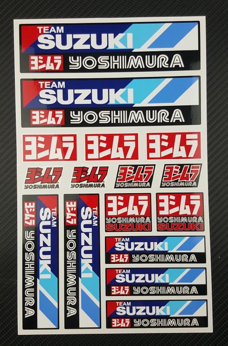 Motorcycle motorbike fairing helmet sticker labels bike graphics decals for team SUZUKI GSX-R 600 750 1000 gsxr Yoshimura Laminated image