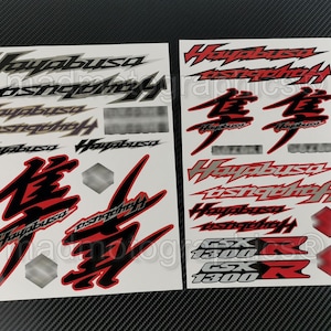 2 onderdelen motorfiets kuip helm stickers racebaanfiets graphics stickers voor SUZUKI Hayabusa GSX 1300R gsx 1300 R rood gsx-r gelamineerd