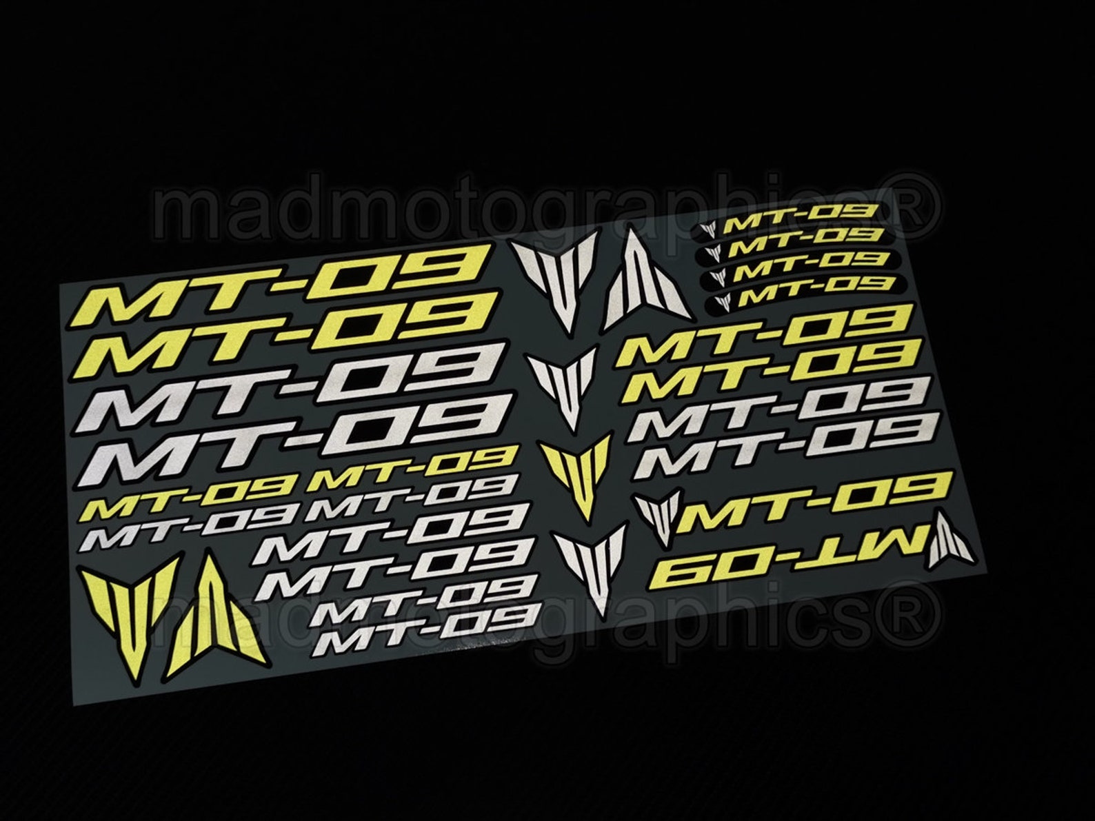 Mt07 Sticker Reflective Motorcycle Stickers Set Graphics Fairing Helmet Decals for ...