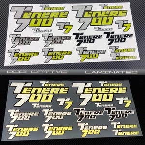 Reflective Motorcycle stickers graphics fairing decals for YAMAHA Tenere 700 Fluo Yellow Laminated