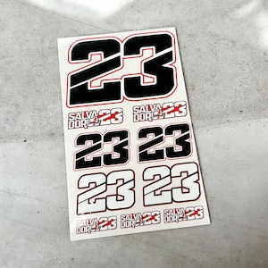 Luca Salvadori numero 23 adesivi gara moto adesivi moto grafica decalcomanie Ducati Corse UV Laminato
