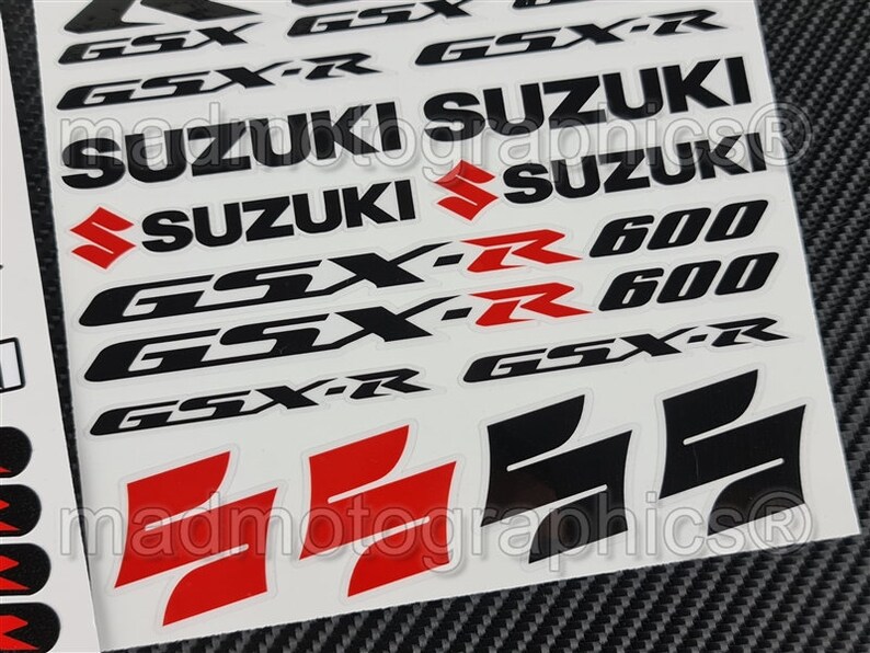 2 Parts motorcycle fairing helmet stickers race course bike graphics decals for SUZUKI GSX-R600 gsxr 600 Red Blue gsx-r Laminated image