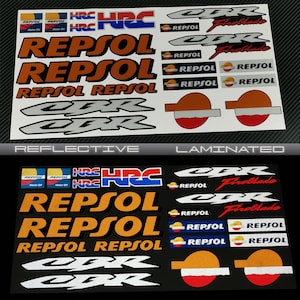 Reflective Motorcycle stickers graphics fairing decals for HONDA Racing HRC Fireblade REPSOL Laminated