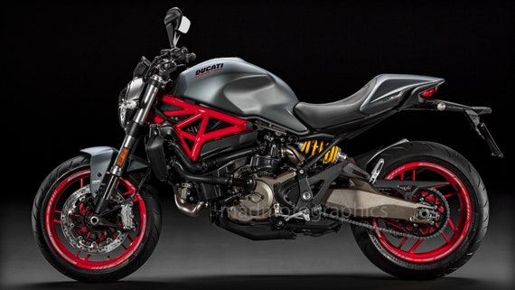 Motorrad Felgenaufkleber Aufkleber Felgenband Streifen Rennmotorrad für Ducati  Monster 696 797 821 1200 Laminiert -  Österreich