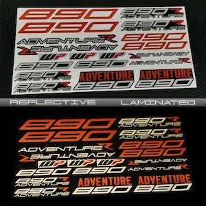 Reflekterande motorcykelklistermärken grafikkåpa dekaler för KTM 890 Adventure R orange laminerade