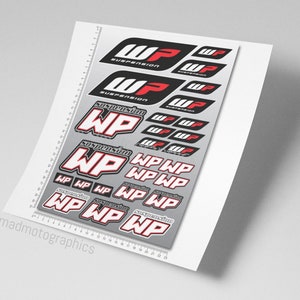 WP White power motorfiets kuip shock stickers bike enduro MX graphics decals voor KTM Husqvarna Husaberg Gelamineerd