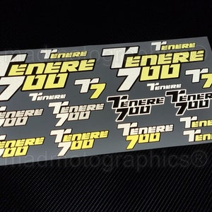 Reflective Motorcycle stickers set graphics fairing panniers helmet adventure decals for YAMAHA Tenere 700 Fluo Yellow Laminated