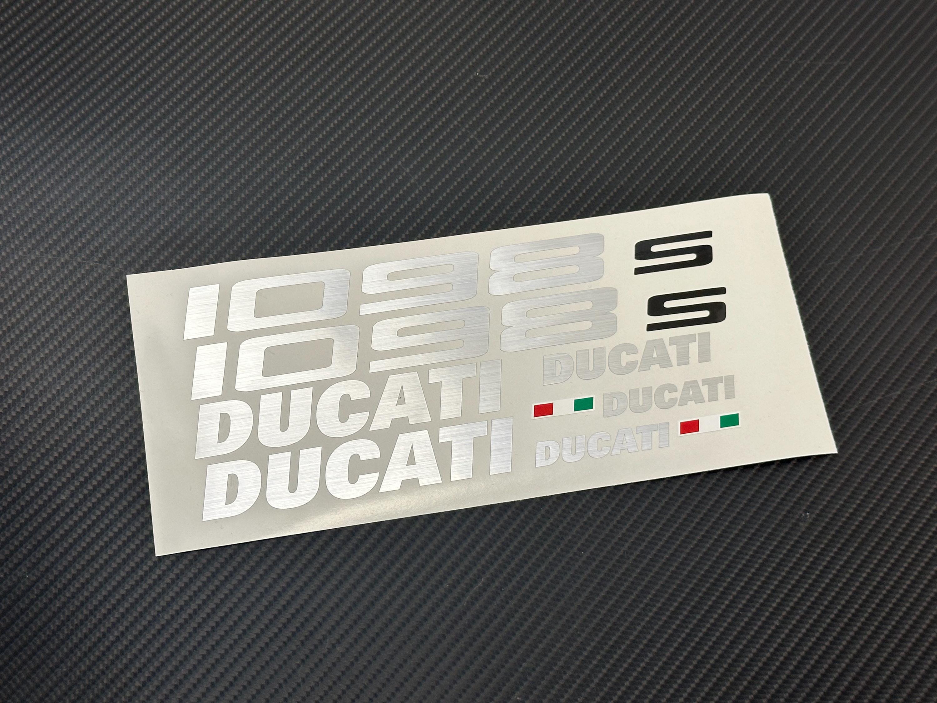 1098 Sticker Ducati 1098 1098S Fairing Tank Decals: Brushed Aluminum OEM Style ...