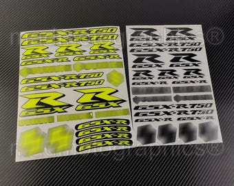 2 pièces autocollants de casque de carénage de moto autocollants graphiques de vélo de piste pour SUZUKI GSXR 750 gsx-r laminé