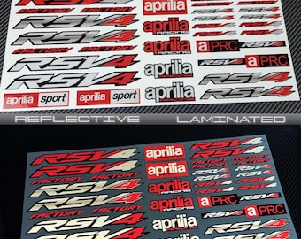 Ensemble d'autocollants réfléchissants pour carénage pour Aprilia RSV4 rouge usine laminé