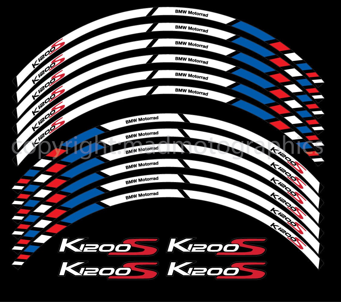 Motorcycle Wheel Stickers Decals Set Rim Tape Stripes Race Etsy