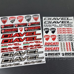2 Onderdelen motorfiets kuip helm stickers graphics decals voor DUCATI DIAVEL 1200 1260 Gelamineerd