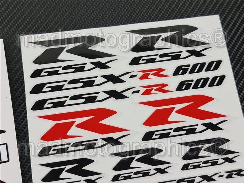 2 Parts motorcycle fairing helmet stickers race course bike graphics decals for SUZUKI GSX-R600 gsxr 600 Red Blue gsx-r Laminated image