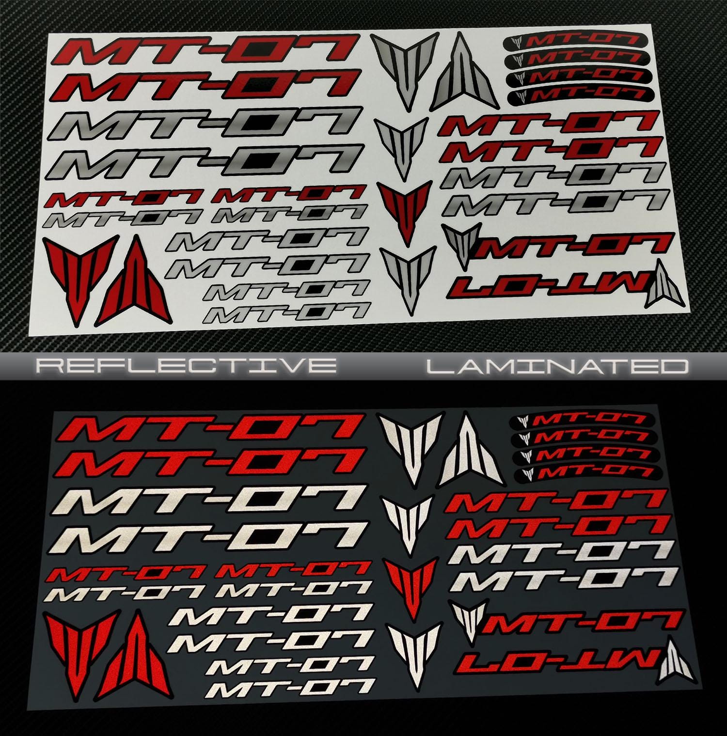 Mt07 Sticker Reflective Motorcycle Stickers Graphics Fairing Decals for YAMAHA MT07 ...