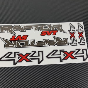 Ensemble d&#39;autocollants réfléchissants graphiques, queue de camionnette, décalcomanies 4x4 pour Ford Ranger Raptor laminé gris rouge