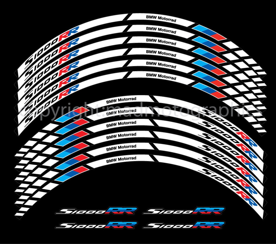 Reflective Motorcycle Wheel Stickers Decals Set Rim Tape Etsy