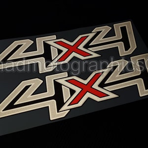 2 adesivi 4x4 dimensioni OEM per grafica per decalcomanie per carrozzeria posteriore del pick-up Ford Ranger 32 cm laminato riflettente