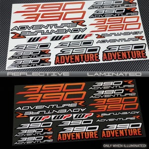 Stickers moto réfléchissants graphiques pour carénage pour KTM 390 Adventure R laminé orange