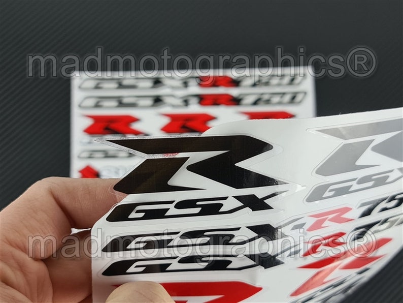 2 Parts motorcycle fairing helmet stickers race course bike graphics decals for SUZUKI GSX-R750 gsxr 750 Red Blue gsx-r Laminated image