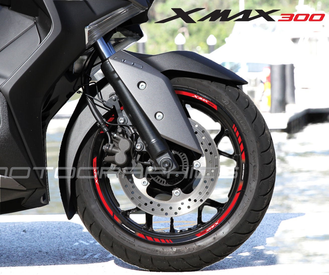 For YAMAHA Xmax 250 300 125 Tire Wheel Stickers Stripes